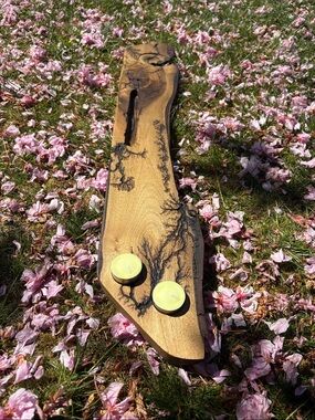 Handmade Live Edge Wood Bath Board Featuring Fractal Burn Patterns